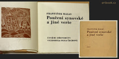 HALAS; FRANTIŠEK: POUČENÍ SYNOVSKÉ A JINÉ VERŠE. - 1979. 4 sign. dřevoryty OLGA ČECHOVÁ; ruční papír. KMPU.