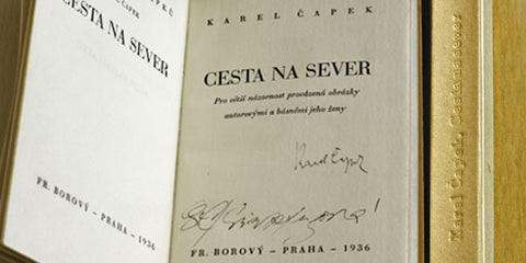 1936. Podpisy Karla Čapka a Olgy Scheinpflugové.  REZERVACE  6.10.2013 18:22:17 (D)