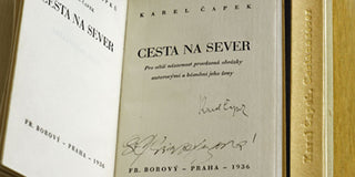 ČAPEK; KAREL: CESTA NA SEVER. - 1936. Podpisy Karla Čapka a Olgy Scheinpflugové.  REZERVACE  6.10.2013 18:22:17 (D)