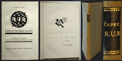 ČAPEK; KAREL: R.U.R. Rossum´s Universal Robots. - 1920. 1. vyd.; deikace a podpis Karla Čapka; dat. 1920. /jc/q/ REZERVOVÁNO