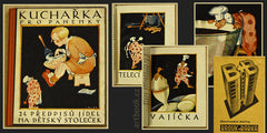KUCHAŘKA PRO PANENKY. - 1927. 24 předpisů jídel na dětský stoleček. Ilustrace JOSEF VODRÁŽKA.