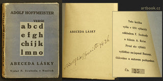 HOFFMEISTER; ADOLF: ABECEDA LÁSKY. - 1926. Edice Mladí autoři. Podpis autora. Ex. 35/100 na japanu Banzay.