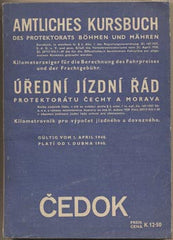 ÚŘEDNÍ JÍZDNÍ ŘÁD PROTEKTORÁTU ČECHY A MORAVA. - 1940. /doprava/technika/železnice/