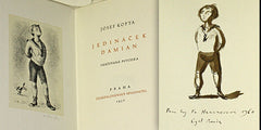 Cyril Bouda - KOPTA; JOSEF: JEDINÁČEK DAMIAN. - 1957. Litografie (sign.) a 3 kresby CYRIL BOUDA. + Kresba tuší s věnováním a podpisem.