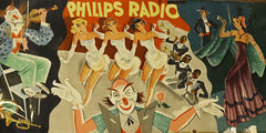 PHILIPS RADIO. - kol. 1935. 550x1100. Původní plakát z 30. let.
