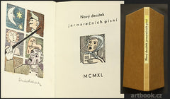 NOVÝ DESÁTEK JARMAREČNÍCH PÍSNÍ.  - 1940. J. Hladký. 10 Ručně kolorovaných dřevorytů RICHARD LANDER.