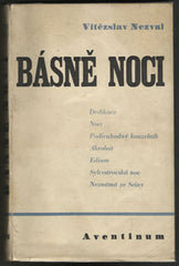 NEZVAL; VÍTĚZSLAV: BÁSNĚ NOCI. - 1930. 1. vyd.; úprava FRANTIŠEK MUZIKA. /poezie/