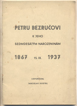 1937. Uspořádal Jaroslav Dostál.