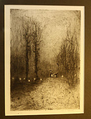 REYNEK; BOHUSLAV: KOZA U SILNICE. - Suchá jehla. 196x139. Otisk z původní desky; tiskl Daniel Reynek; jeho podpis tužkou.