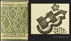 ČAPEK; KAREL: LOUPEŽNÍK. - 1924. 3. vyd. Obálka a koncová viněta (linoryty) JOSEF ČAPEK. /jc/