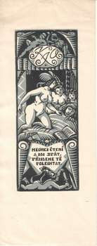 KAREL NĚMEC. Dřevoryt (wood engraving); 1921. 135x55.