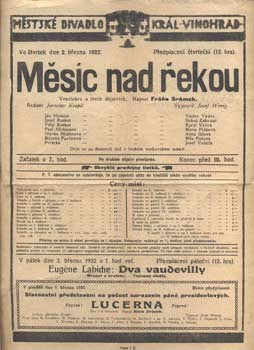 1922. Divadelní leták. /divadlo/