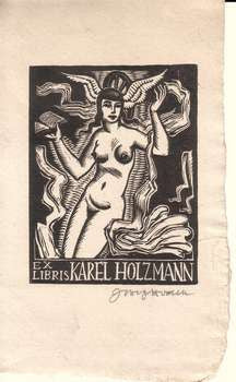 JOSEF HODEK. Dřevoryt (wood engraving); sign. 115x90