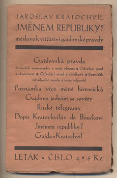 1928. Mé slovo k vítězství Gajdovské pravdy. 'Leták'.