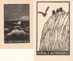 EXLIBRIS. - FRANTIŠEK KOBLIHA. 2x Dřevoryt (wood engraving).