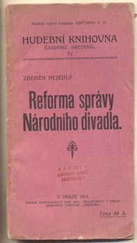 1911. Hudební knihovna časopisu Smetana. /hudba/