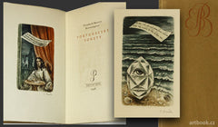 Bouda - BARETT-BROWNINGOVÁ; ELISABETH: PORTUGALSKÉ SONETY.  - 1946.  Ed. Plamen sv. 2. 4 originální mědiryty (vše sign.) s barev. akvatintou CYRIL BOUDA.