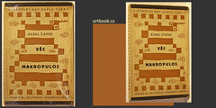 ČAPEK; KAREL: VĚC MAKROPULOS - 1923. 3. vyd. Obálka (lino) JOSEF ČAPEK. /jc/