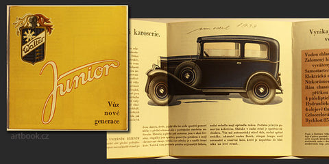 1933. Prospekt. Limusina - Továrna na automobily a letecké motory Jinonice /technika/auta/veteráni/
