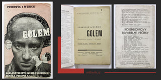 VOSKOVEC & WERICH: GOLEM. - (1931). Anonymní obálka. Nedatováno; premiera 1931. Original wrappers. /w/