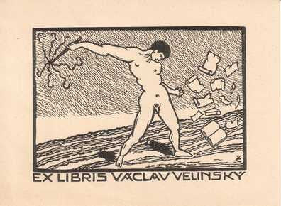 ČÁP. Dřevoryt (wood engraving). 1927.