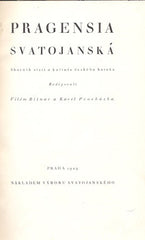 PRAGENSIA SVATOJÁNSKÁ. - 1929. Sborník statí o kultuře českého baroka. /pragensie/baroko/