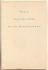 DOPIS VOJTĚCHA ŠAFFA JOSEFU MUKAŘOVSKÉMU. - 1930. Hladký.  Vytiskl V. Chlanda v Břeclavi.