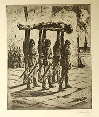 KONŮPEK; JAN. POHŘEB HAMLETŮV. - 1920. Lept;  sign. vpravo dole tužkou; 340x275; list 525x420.
