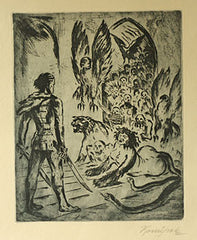 KONŮPEK; JAN. - Lept;  sign. vpravo dole tužkou. 240x200; list 450x325; ruční papír.