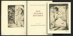 Konůpek - NOHEJL; MILOSLAV: DVĚ MUŽSKÉ POVÍDKY.  - 1930. Edice Pilsensia sv. II. 2 signované lepty a nakl. značka JAN KONŮPEK.