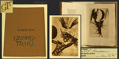 TRAKL; GEORG: LIDSKÝ ŽAL. - 1987. JAROSLAV KLÁPŠTĚ 4 sign. suché jehly; podpis Ludvík Kundera.