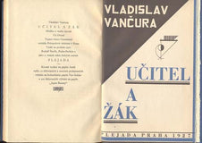 VANČURA; VLADISLAV: UČITEL A ŽÁK. - 1927.  Plejada sv. 2. Obálka VÍT OBRTEL. /t/