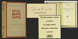 ČAPEK; JOSEF: LEDACOS. - 1928. Aventinum. Podpis autora. /jc/t/q/