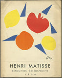 HENRI MATISSE. EXPOSITION RETROSPECTIVE 1956. - 1956.  Litografii na obálce vytiskl MOURLOT FRERES.  Úvodní esej Jean Cassou.