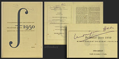 HAAS; MONIQUE; Francie - Klavírní recitál. - 1950. Podpis v programu. Pražské jaro. Signature on program. c.