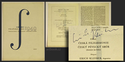 1949. Signature on program. Podpis v programu; Pražské jaro.