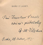 TILSCHOVÁ; ANNA MARIA: HOŘE LÁSKY. - 1921. Podpis autorky.