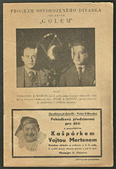 VOSKOVEC a WERICH: GOLEM - 1931. Divadelní program. /w/