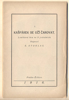 1916.  A. Münzberg;  Sborník Alešova loutkového divadla I.  /loutkové divadlo/