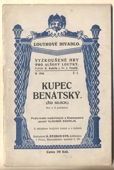 1916. Vyzkoušené hry pro Alšovy loutky. /Shakespeare/Zákrejs/loutkové divadlo/