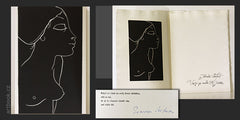 Janeček - JAROSLAV SEIFERT: VERŠE PRO MALÍŘE OTU JANEČKA. - 1984?. Celostr. sign. linoryt 205x120. Podpis Jaroslava Seiferta.