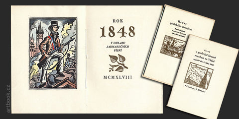 1948. Ručně kolorovaný dřevoryt MICHAEL FLORIAN.