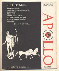 Jiří Štaidl - POPRVÉ APOLLO. - 1965. Písničky do kapsy. Obálka JINDŘICH GRÜNER. /noty/60/