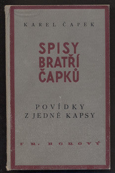 1934. Úprava JOSEF ČAPEK. Spisy bratří Čapků sv. XXIII. /kč/jč/