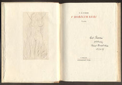UHER; V. Š.: V HOŘÍCÍM KEŘI. - (1945). 4 orig. rytinami (akty) vyzdobil V. SIVKO; podpis. Vytiskl K. Kryl v Kroměříži.