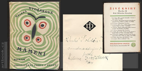 1928. Podpis autorky. Obálka JOSEF ČAPEK. Družstevní práce. /jc/