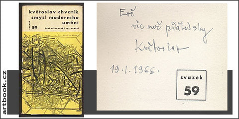 1965. Otázky a názory. Podpis autora.