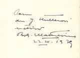 MATHESIUS; BOHUMIL: ZPĚVY STARÉ ČÍNY. - 1939. Čínská poesie. Podpis autora.