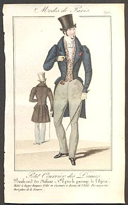 Modes de Paris, ručně kolorovaná rytina, no. 592 - 1.pol. 19. st.