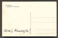 ALICE MASARYKOVÁ - autogram. -  Dcera Charlotty Garrigue a Tomáše Garrigua Masaryka; Pohlednice. Podpis.